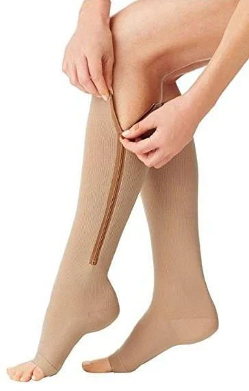 Zippered Compression Socks Support Stockings 20-30 mmHg