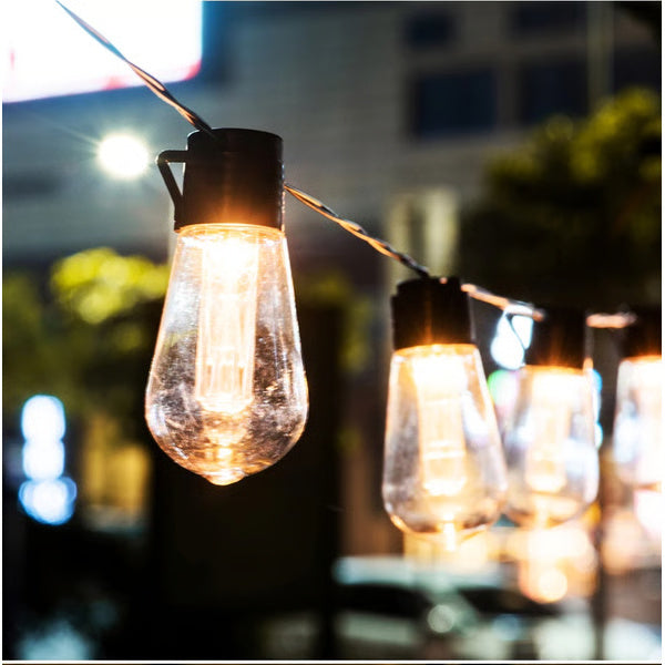 "Italian Cafe" Solar Powered Vintage Edison Bulbs