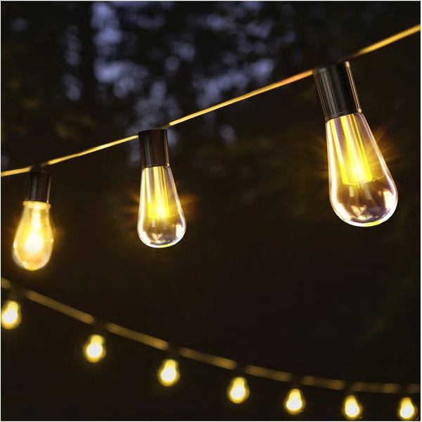 "Italian Cafe" Solar Powered Vintage Edison Bulbs