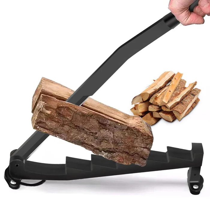 Hanging Carbon Steel Firewood Chopping Machine - Portable Wall Mounted Wood Kindling Splitter
