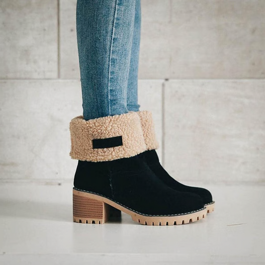 Womens Block Heel Snow Boots | Warm & Stylish - Perfect Winter Gift